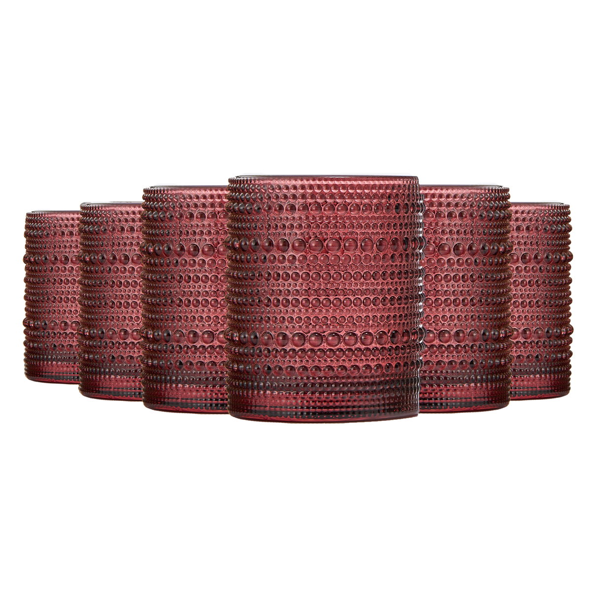 Tonal Hobnail Lowball Glassware, Set of 6