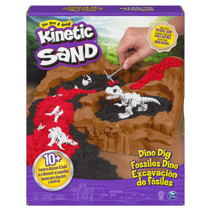 Kinetic Sand Dino Dig Playset with 10 Hidden Dinosaur Bones