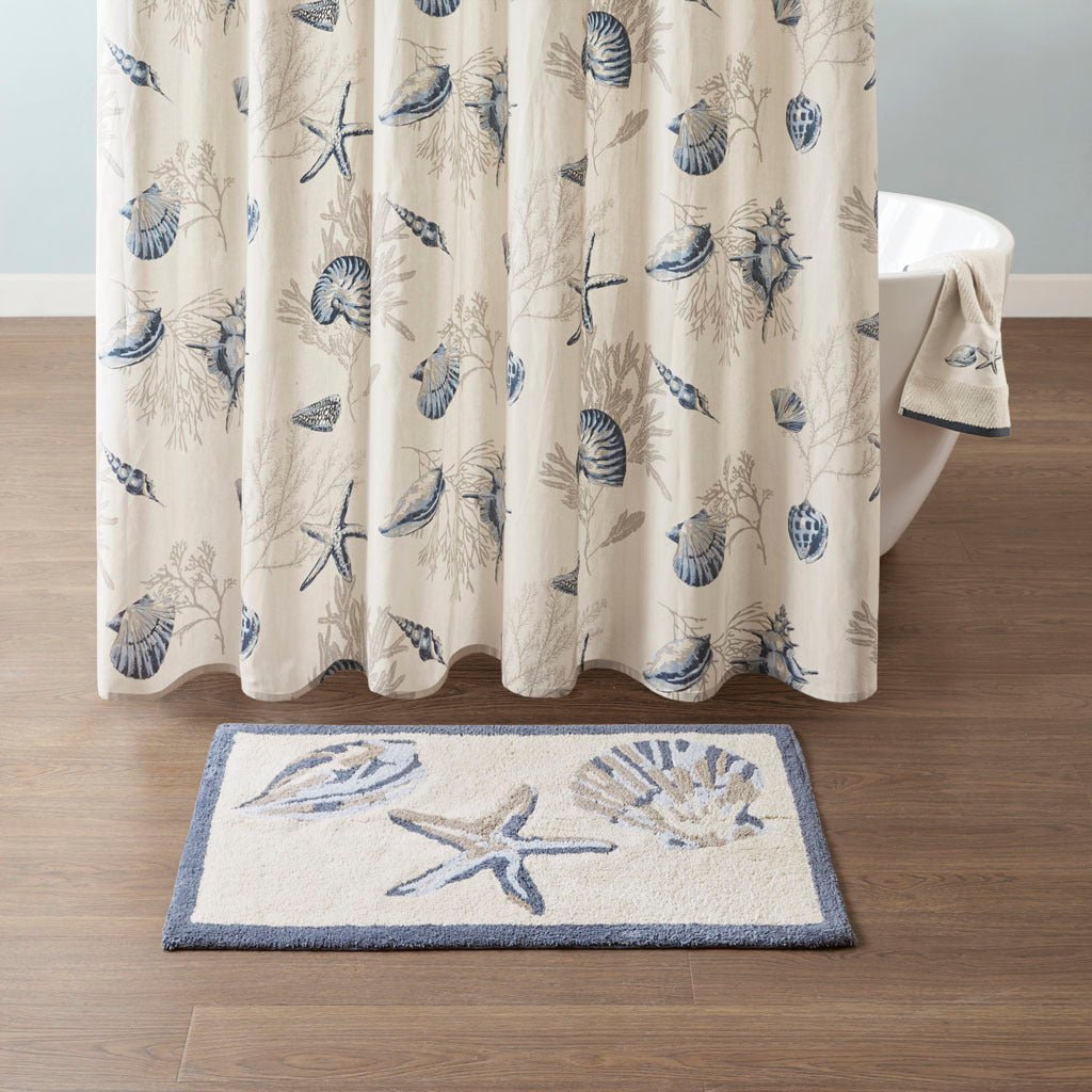 Reversible high pile tufted seashell bath rug 24"x 60" - Tuesday Morning - Bathroom Rugs