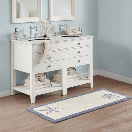 Reversible high pile tufted seashell bath rug 24"x 60" - Tuesday Morning - Bathroom Rugs