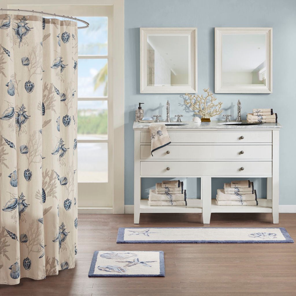 Reversible high pile tufted seashell bath rug 24"x 60" - Tuesday Morning - Bathroom Rugs