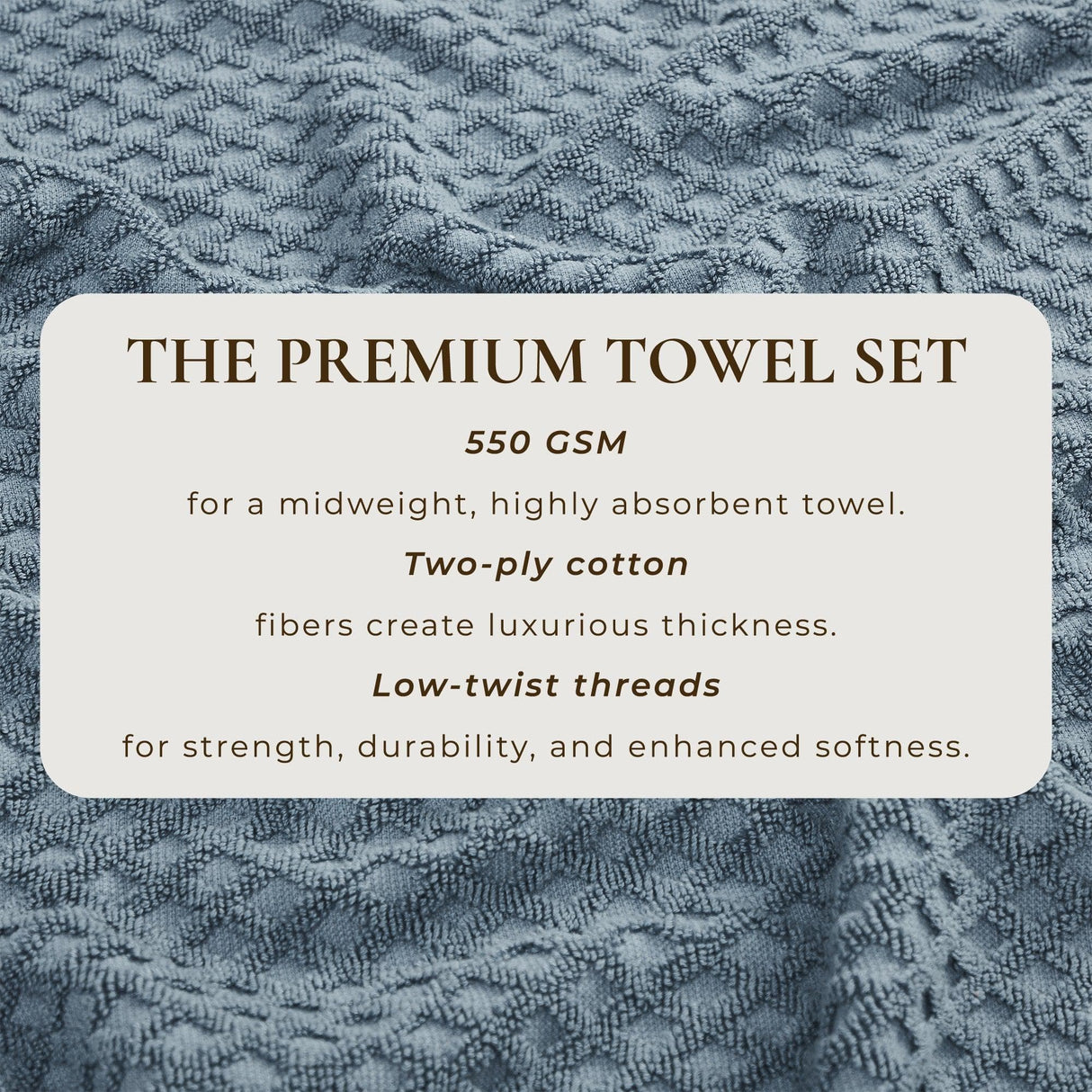 Cotton diamond waffle weave bath towel set - grayson collection