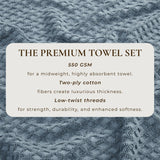 Cotton diamond waffle weave bath towel set - grayson collection