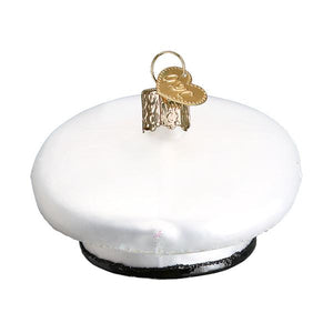 Marines Cap Glass Ornament