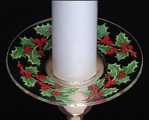 Single Glass Bobeche - Holly