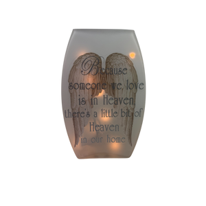 A Piece of Heaven is in our Home Lighted Vase - Silver Lettering