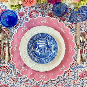 RIBBIA PINK ROUND FABRIC PLACEMAT (Set Of 4)