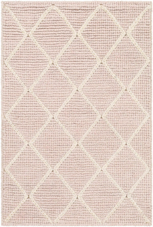 Riceville Pink Trellis Wool&Viscose Rug - Clearance