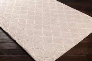 Riceville Pink Trellis Wool&Viscose Rug - Clearance