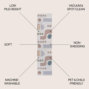 Riley Abstract Coastal Contemporary Machine - Washable Runner Rug - Tuesday Morning - Runner Rugs