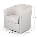 Riverbed Upholstered Swivel Chair with Nailhead Trim and Sloped Arms - Accent Chairs
