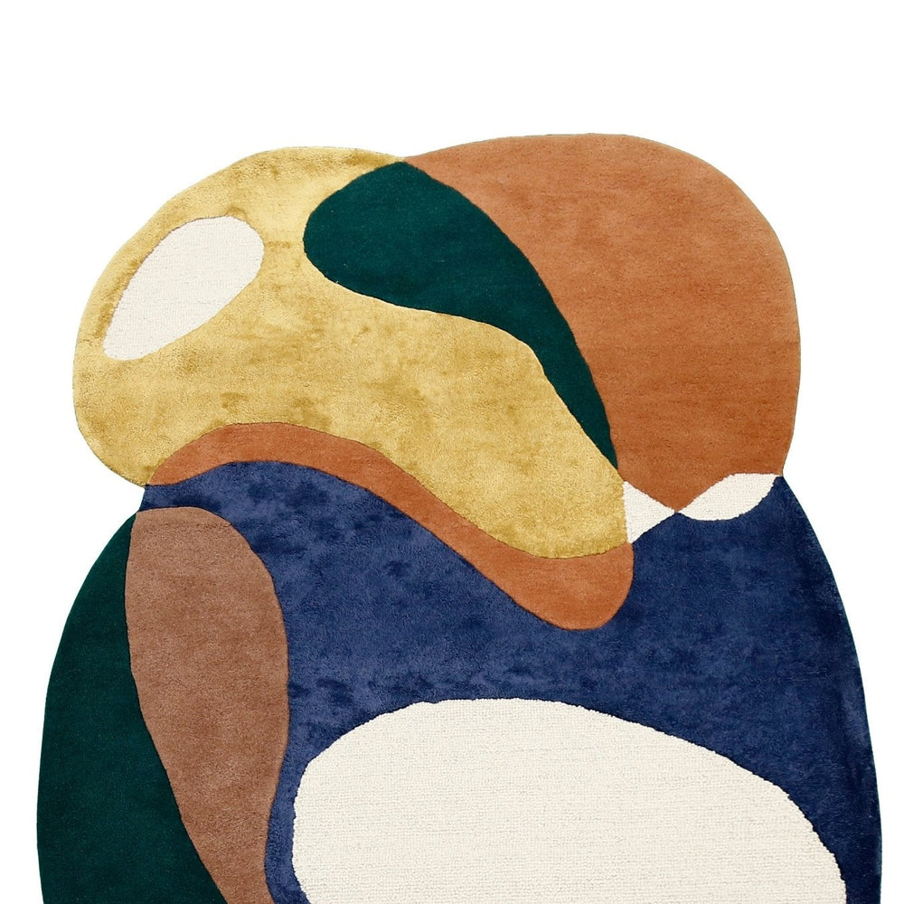 Riverstone Pattern Multicolor Hand Tufted 5x8 Wool Rug