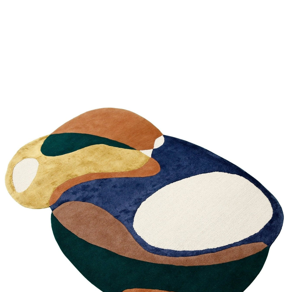 Riverstone Pattern Multicolor Hand Tufted 5x8 Wool Rug