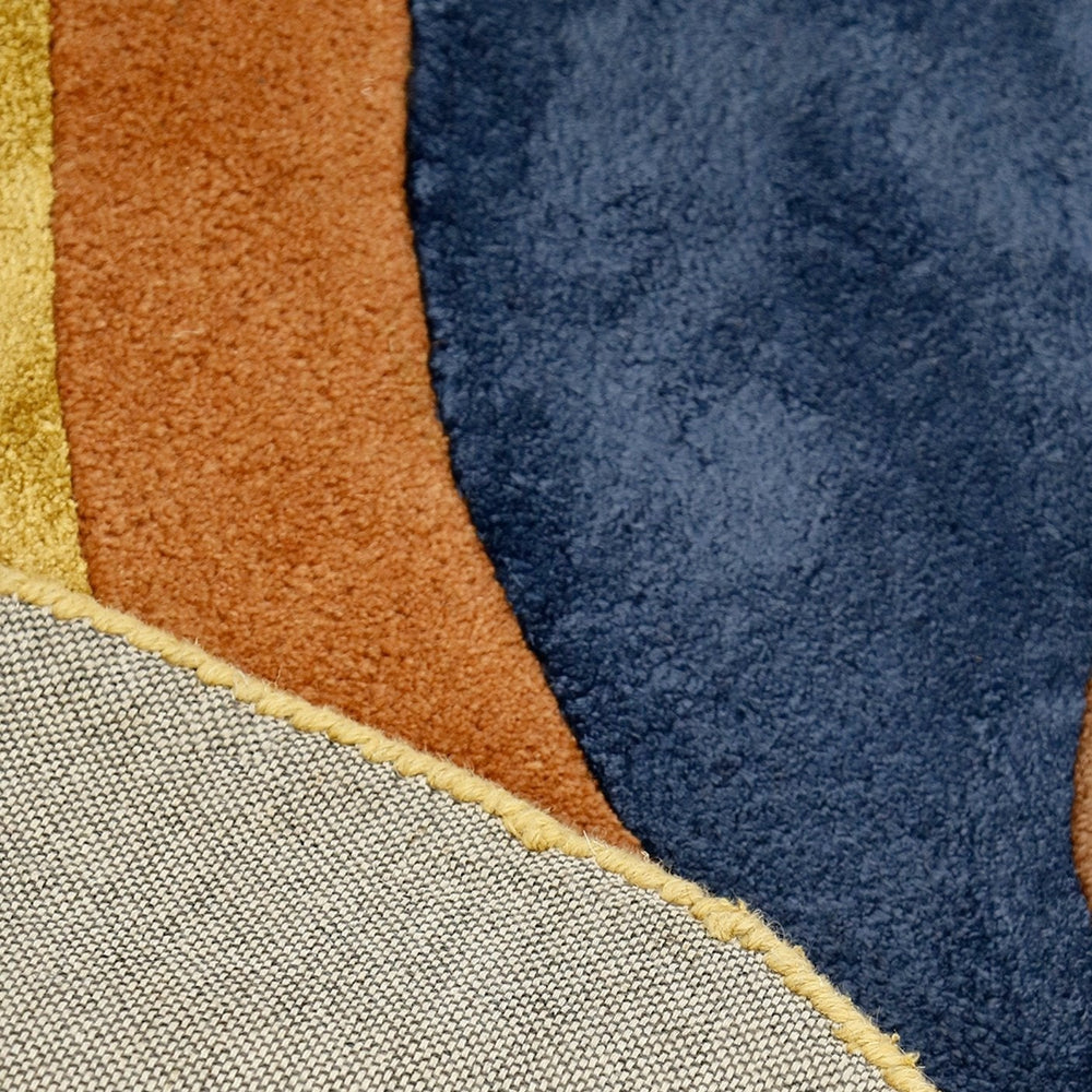 Riverstone Pattern Multicolor Hand Tufted 5x8 Wool Rug