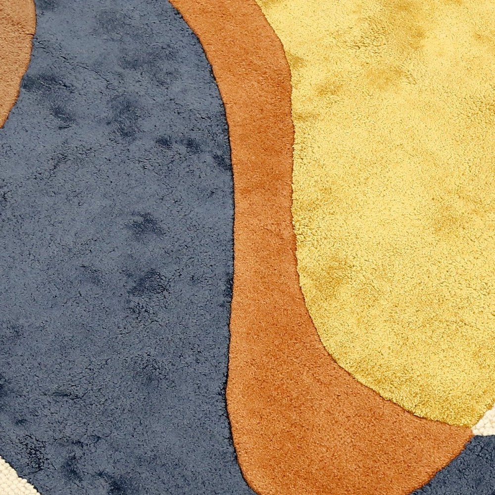 Riverstone Pattern Multicolor Hand Tufted 5x8 Wool Rug