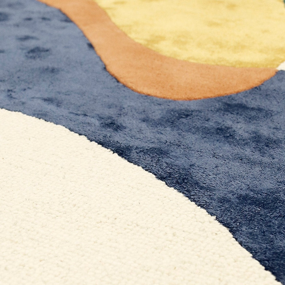 Riverstone Pattern Multicolor Hand Tufted 5x8 Wool Rug