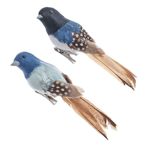 Feather Flocked Chickadee Clip-On Ornament -