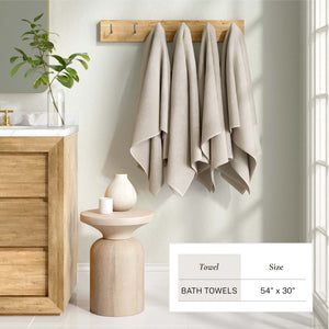 Cotton Linen-Like Border 6-Piece Towel Set - Priya Collection