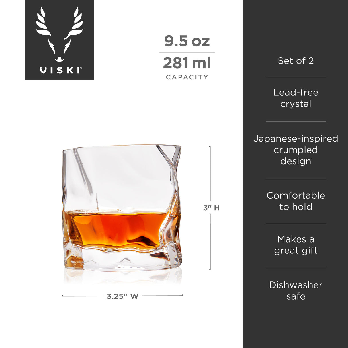 Crystal molten tumblers viski®