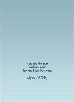 Birthday Card - I Know How Much You Like Horses