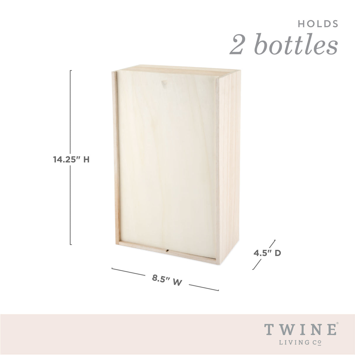 2-bottle paulownia wood wine box by twine®