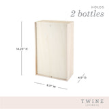 2-bottle paulownia wood wine box by twine®