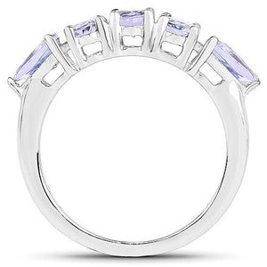 2.33 Carat Genuine Tanzanite .925 Sterling Silver Ring