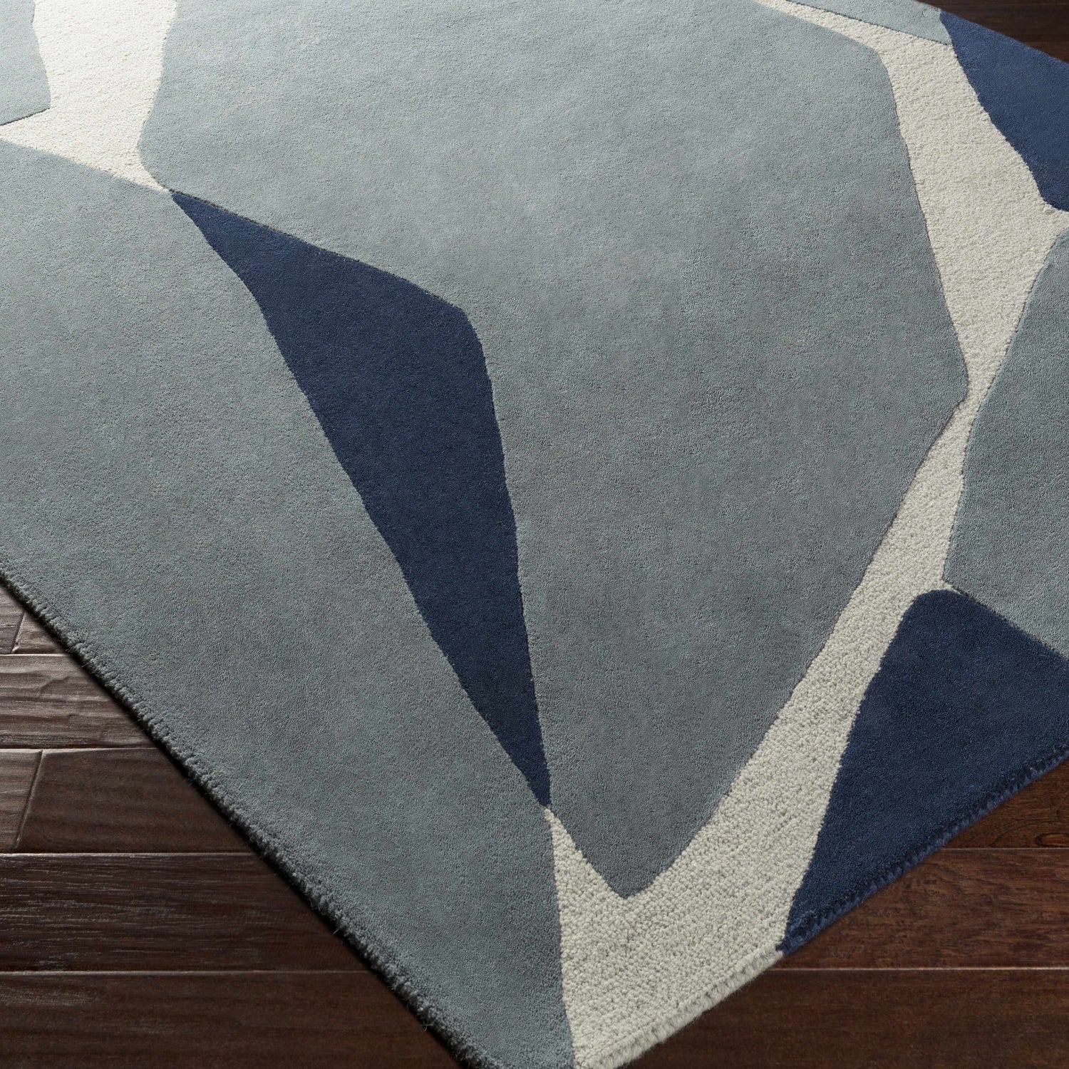 Robbins Modern Blue Wool Rug