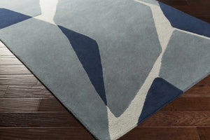 Robbins Modern Blue Wool Rug