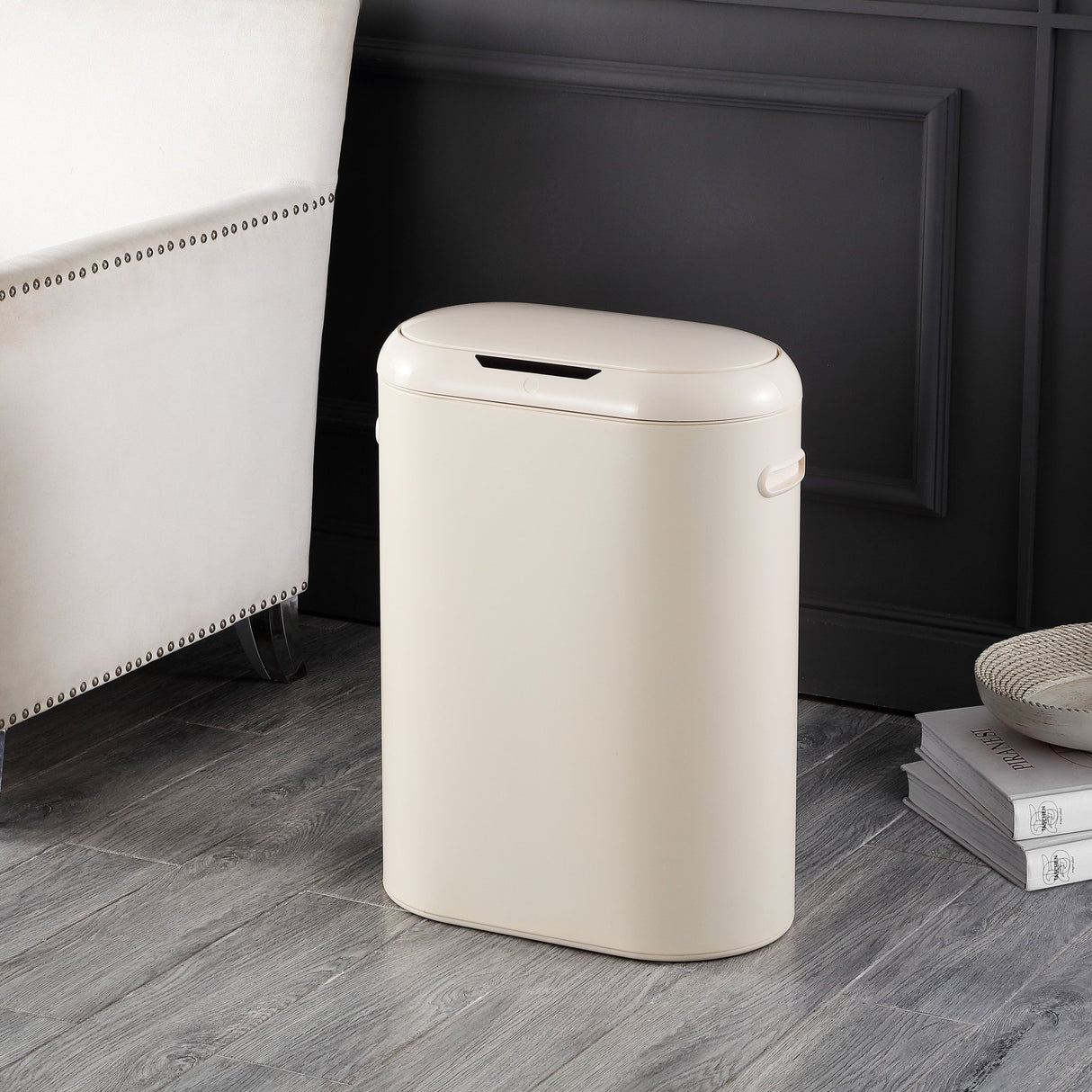 Robo kitchen slim oval motion sensor touchless trash can with touch mode - Tuesday Morning - Trash Cans & Wastebaskets