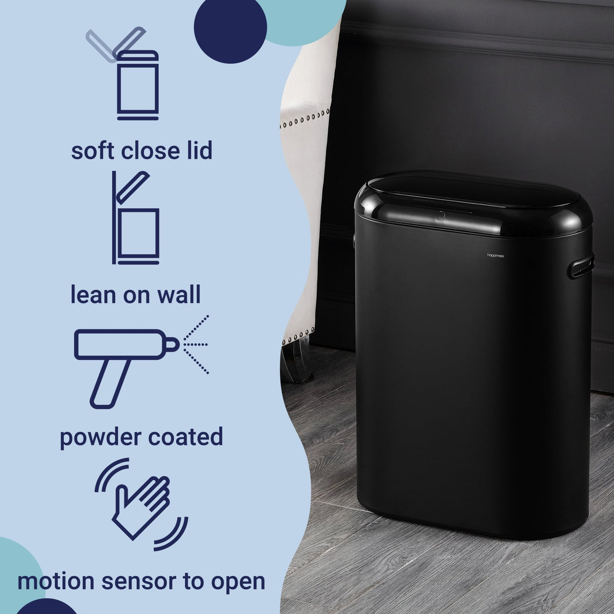 Robo kitchen slim oval motion sensor touchless trash can with touch mode - Tuesday Morning - Trash Cans & Wastebaskets