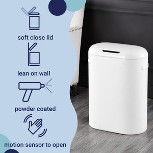 Robo kitchen slim oval motion sensor touchless trash can with touch mode - Tuesday Morning - Trash Cans & Wastebaskets