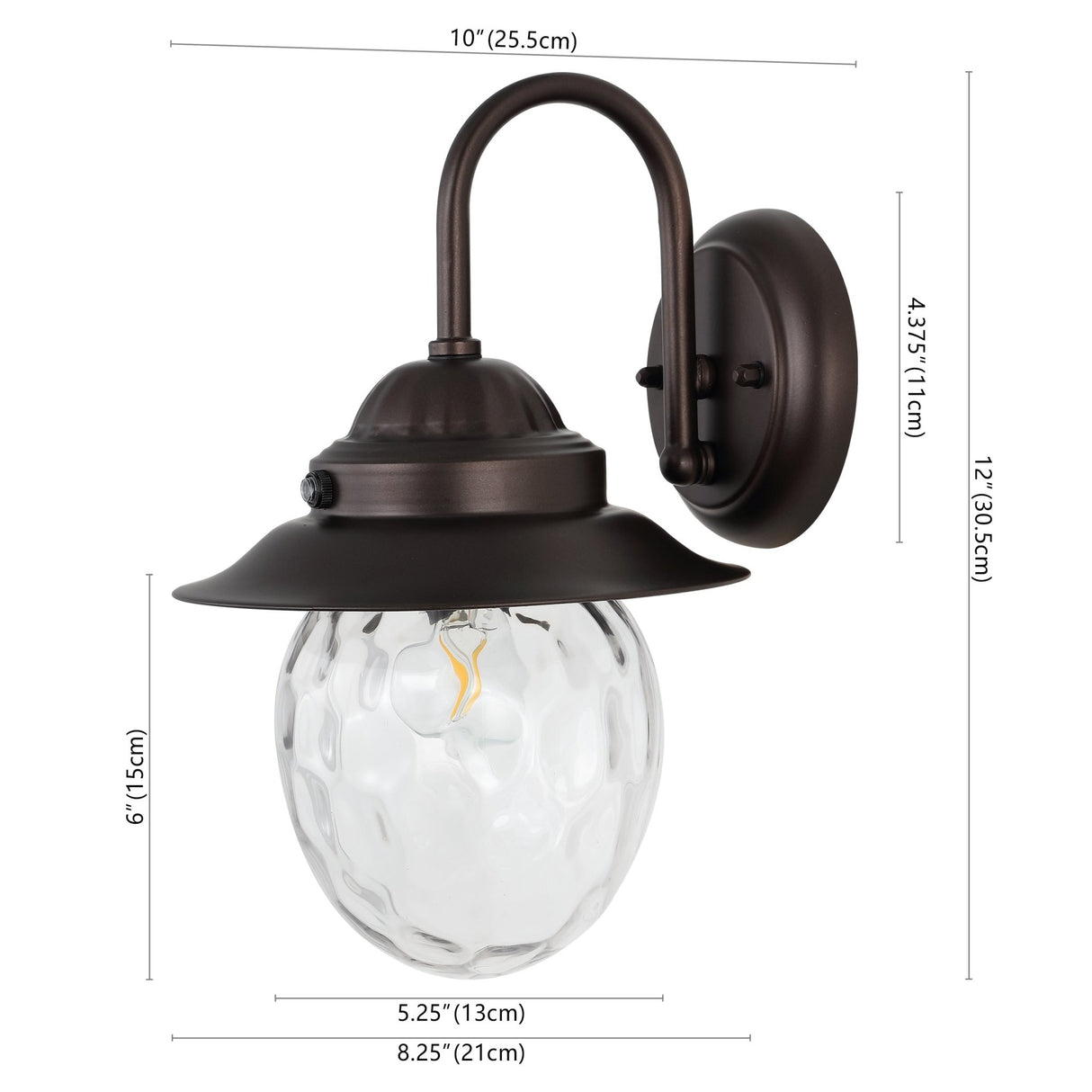 Rodanthe 1 - light farmhouse industrial iron/glass outdoor led sconce - Tuesday Morning - Wall Sconces