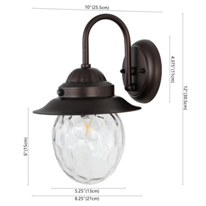 Rodanthe 1 - light farmhouse industrial iron/glass outdoor led sconce - Tuesday Morning - Wall Sconces