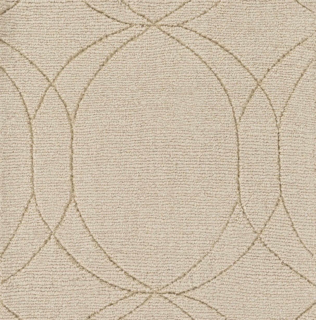 Rolfe Tan Circles Wool Rug - Clearance