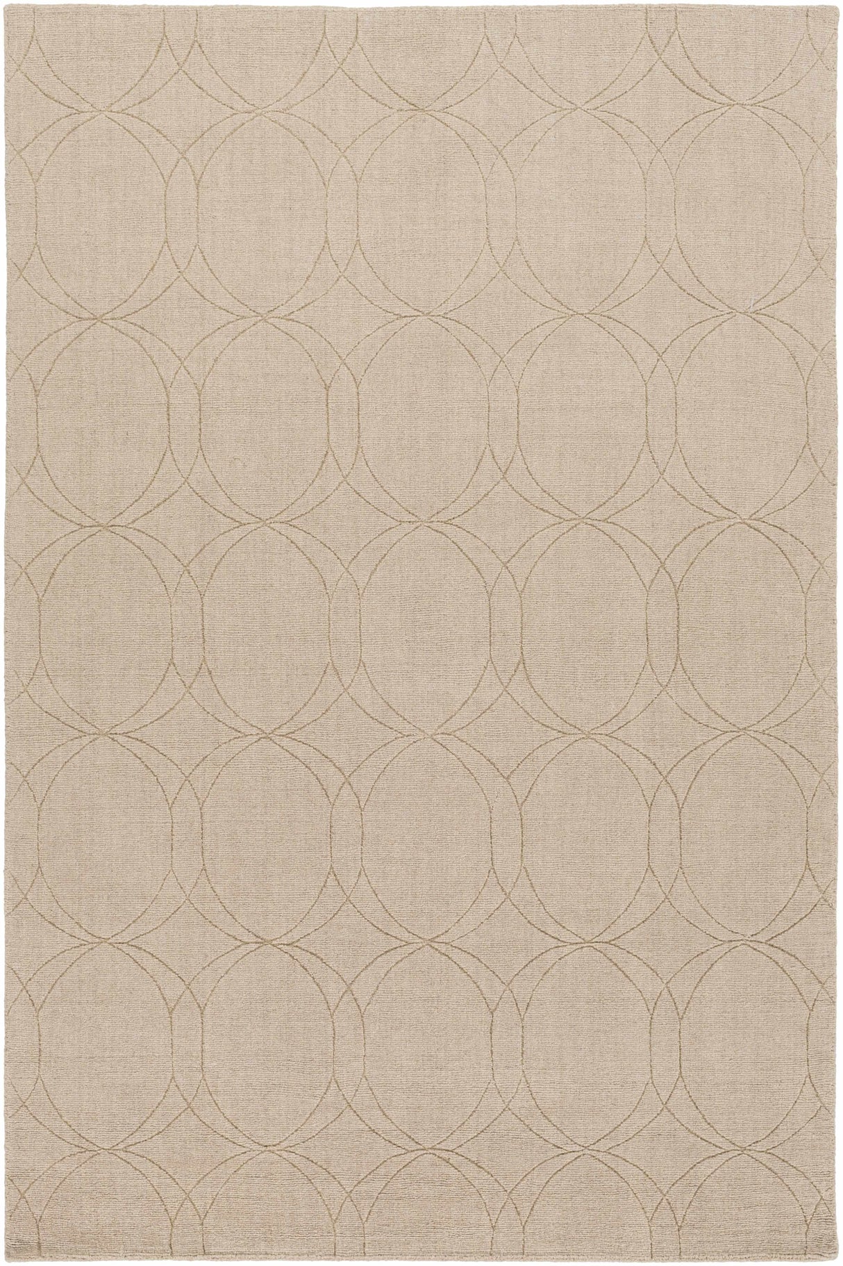 Rolfe Tan Circles Wool Rug - Clearance