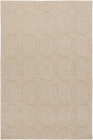 Rolfe Tan Circles Wool Rug - Clearance