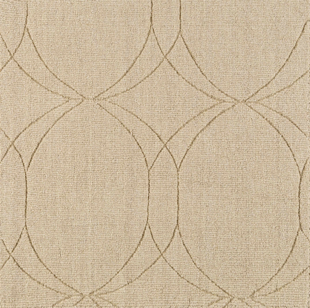Rolfe Tan Circles Wool Rug - Clearance