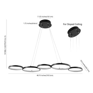 Roman 5 - light bohemian coastal iron linear integrated led pendant - Tuesday Morning - Pendants