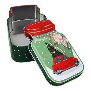 Jar Shaped Christmas Cookie Gift Tin -  On our way to Grandma's