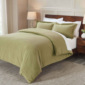 Rome Flannel Cotton Fuzzy Warm Solid Duvet Cover Set - Duvet Cover Set by Superior Brand