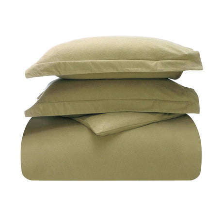 Rome Flannel Cotton Fuzzy Warm Solid Duvet Cover Set - Duvet Cover Set by Superior Brand