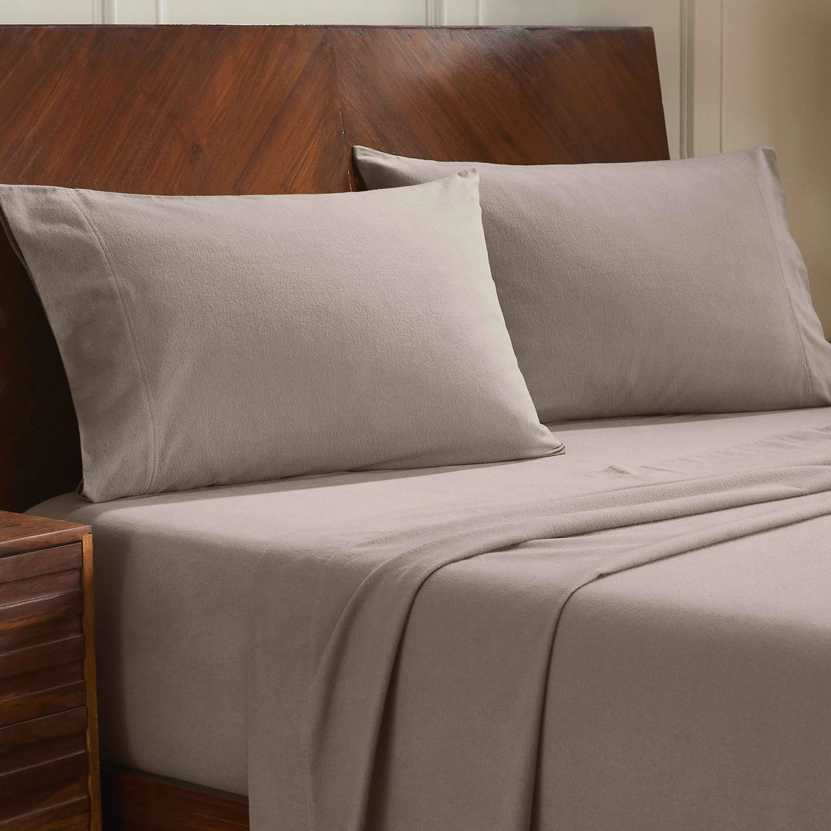 Rome Flannel Cotton Solid Fuzzy Pillowcases, Set of 2 - Pillowcases by Superior Brand