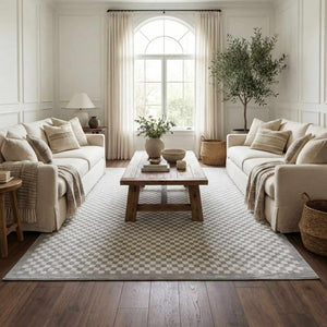 Gaiwan Cream Gray Washable Area Rug