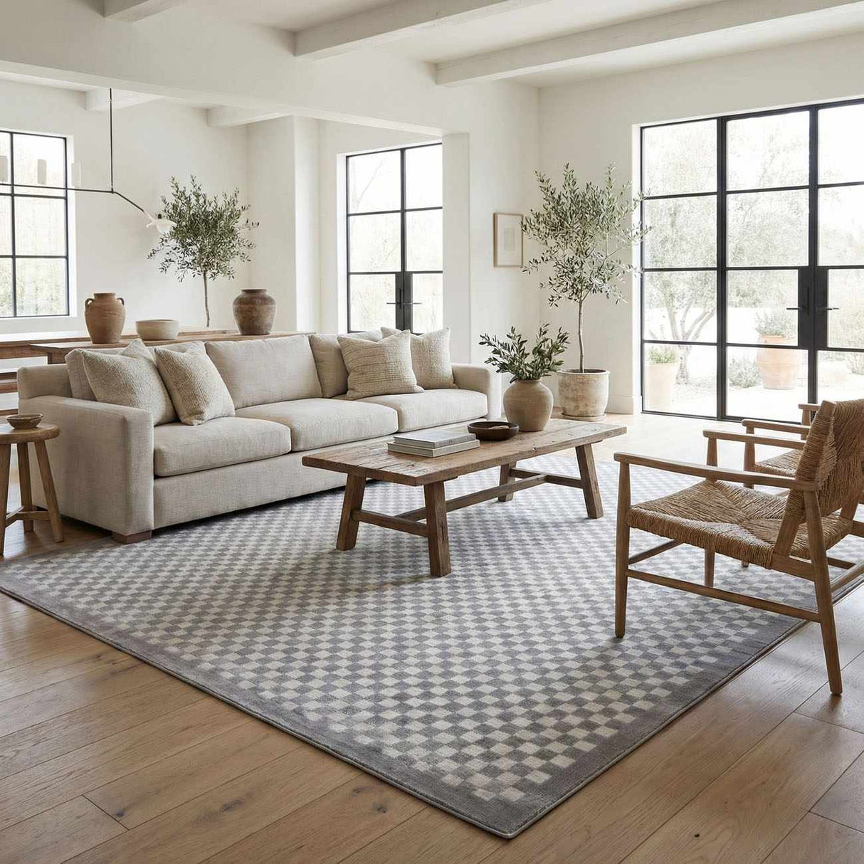 Gaiwan Cream Gray Washable Area Rug