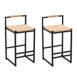 Rope Woven Bar Stool with Low Back and Metal Base, Set of 2 - Bar Stools