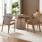 Round Dining Table with Pedestal Wood Base - Dining Tables