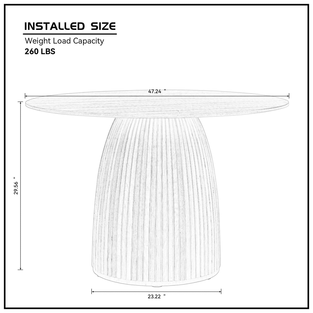 Round Dining Table with Pedestal Wood Base - Dining Tables