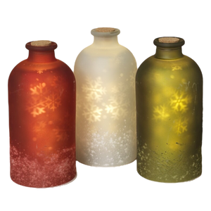 Lighted Snowflake Luminary Bottles -