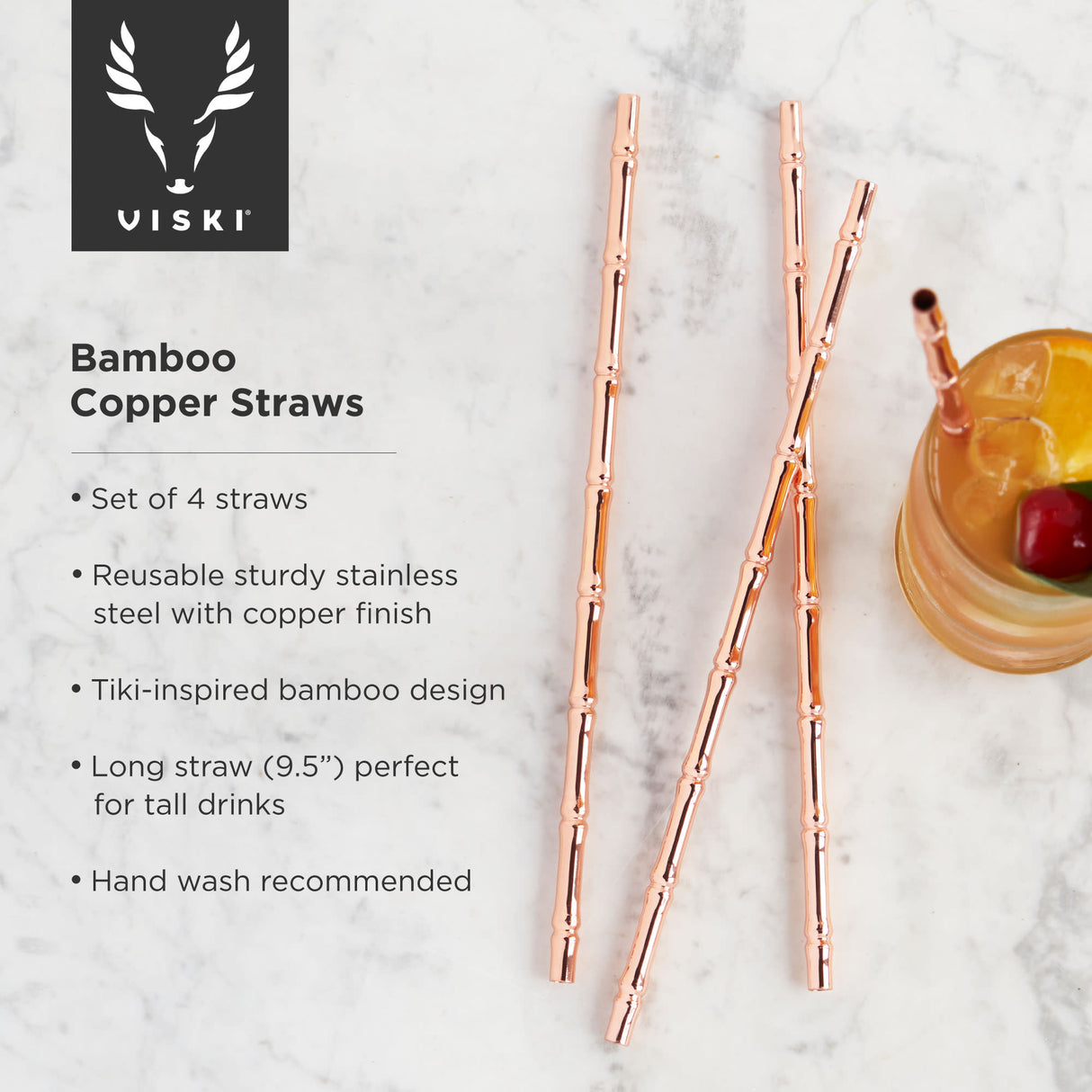 Bamboo copper straws by viski®